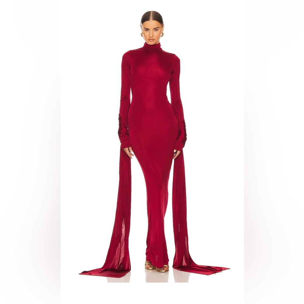 Elegant Red Long Sleeve Dress